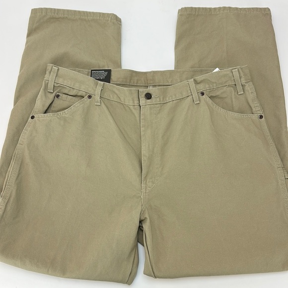 Dickies Carpenter Jeans Relaxed Fit 40X32 Work Pants Pockets Utility Loop Khaki - Picture 2 of 12